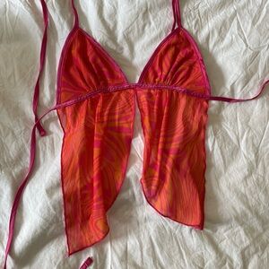 Adika pink and orange tie top